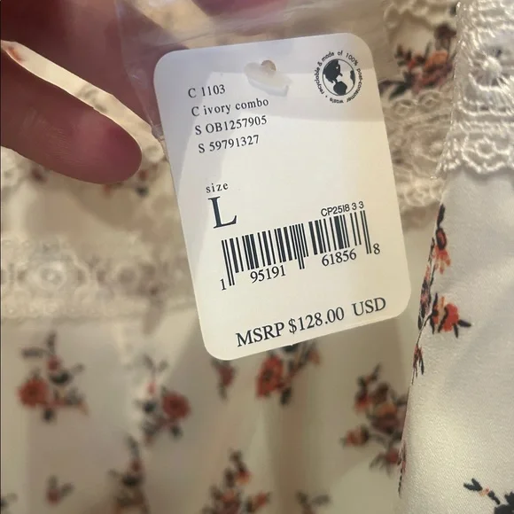 NWT Free People Cream Floral Lace Dress - Picture 3 of 14